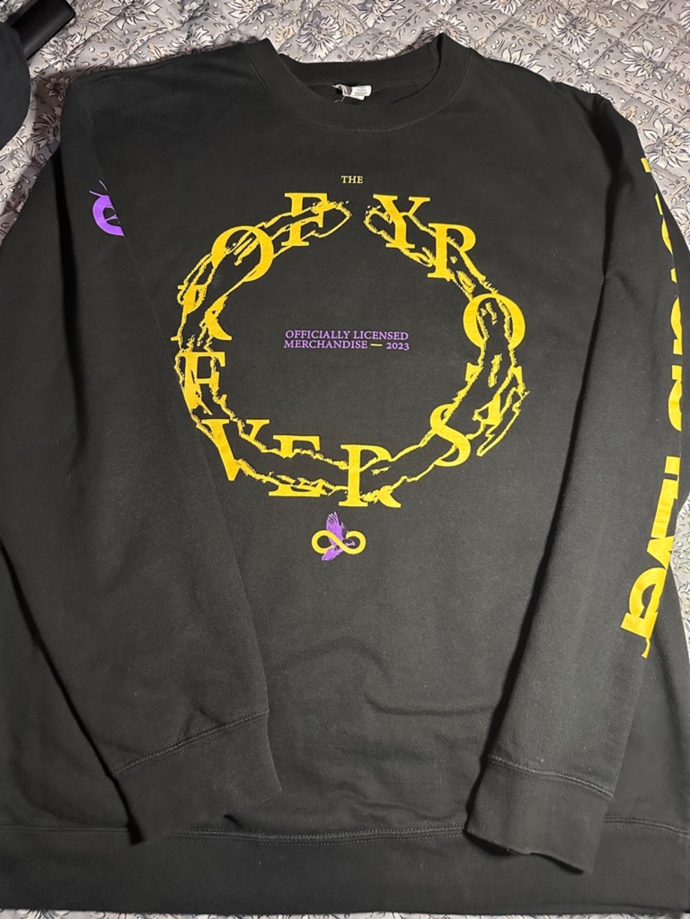 Jid Forever album Crewneck Sweatshirt with Yellow Ring Print